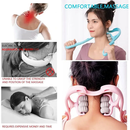 Neck Massager, Trigger Point Roller Massager for Pain Relief Deep Tissue Handheld Shoulder Massager Tools Massage Point Back Arm