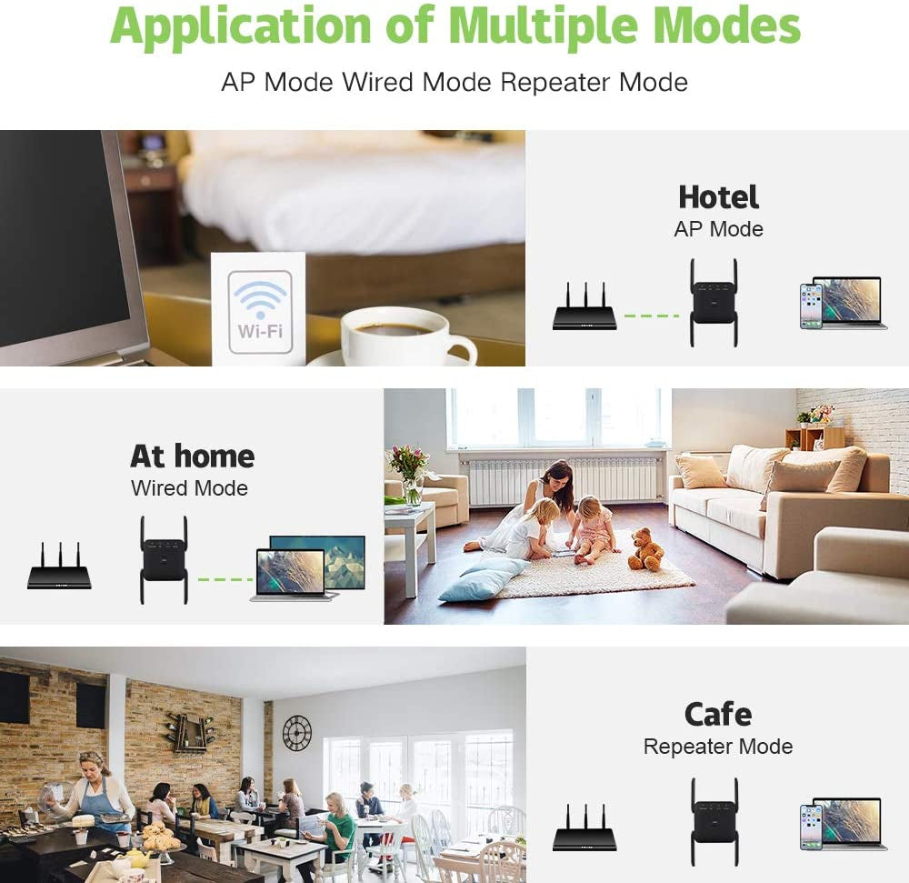 5 Ghz Wifi Extender Long Range Wireless WIFI Booster AC1200 Adapter 1200Mbps Wi-Fi Amplifier 802.11N Wi Fi Signal Repeator