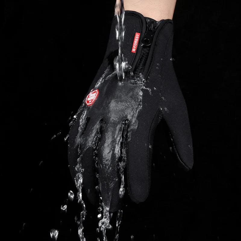 Winter Gloves Touch Screen Riding Motorcycle Sliding Waterproof Sports Gloves with Fleece