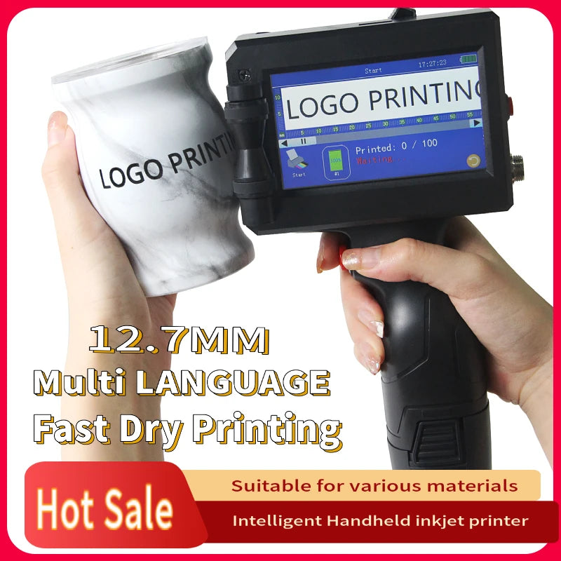 Support Multi Language Production Date Number Logo Expiry Date Label Plastic Carton Hand Jet Handheld Thermal Inkjet Printer